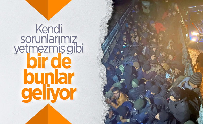 Şanlıurfa'da kamyon kasasında 87 göçmen yakalandı