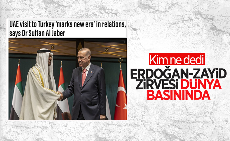 Cumhurbaşkanı Erdoğan ile El Nahyan'ın görüşmesi dünya basınında