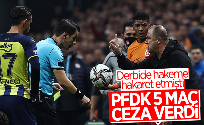 PFDK, Fatih Terim'e 5 maç ceza verdi