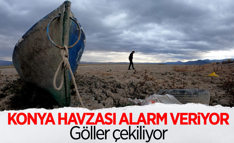 Konya'daki göller kuraklık nedeniyle çekilmeye başladı