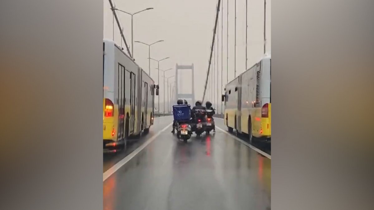 İstanbul da otobüsler motosikletli kuryelere siper oldu #3