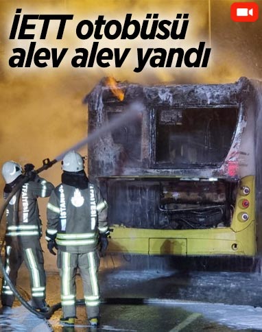 Başakşehir'de park halindeki İETT otobüsünde yangın