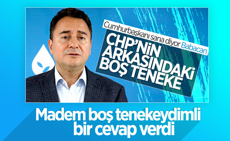 Ali Babacan, Erdoğan'ın 'boş teneke' çıkışına cevap verdi