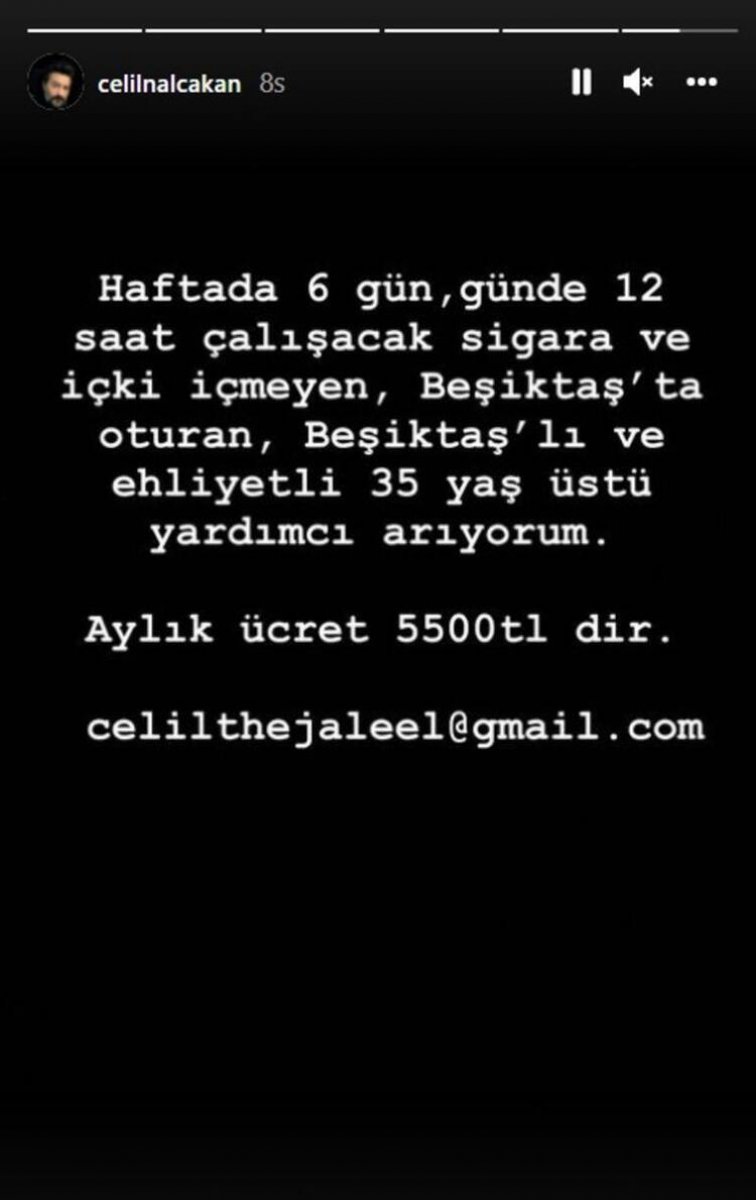 Celil Nalçakan yardımcı arıyor #1