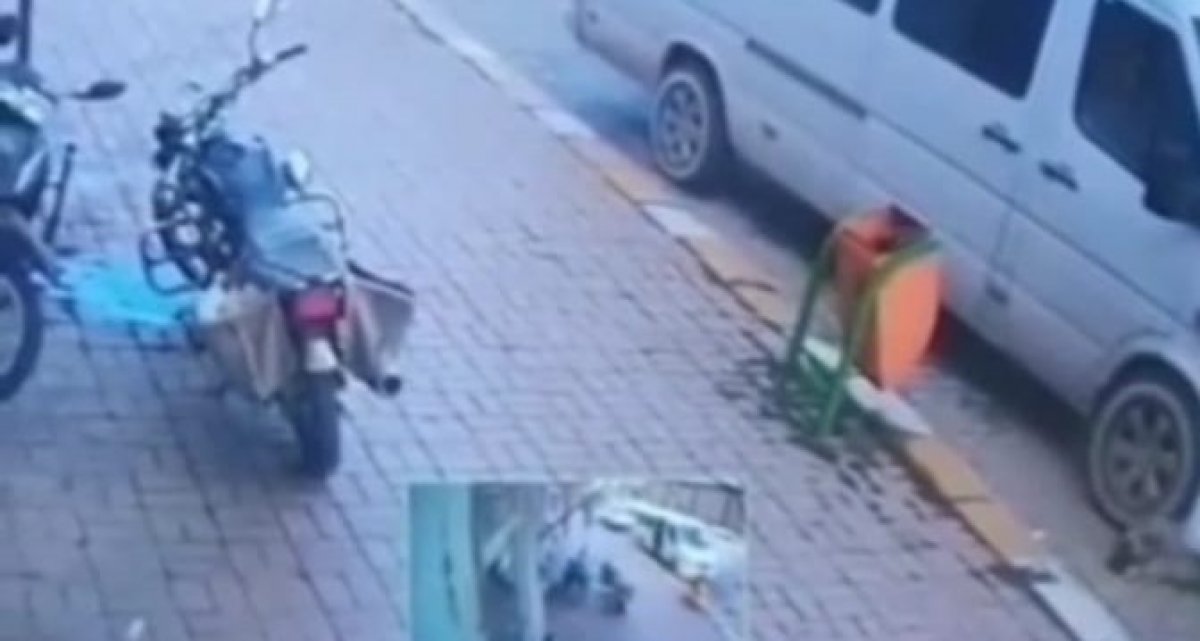 Afyonkarahisar da bir kişi, minibüsün ezdiği köpeğe trafik dubası ile saldırdı #1