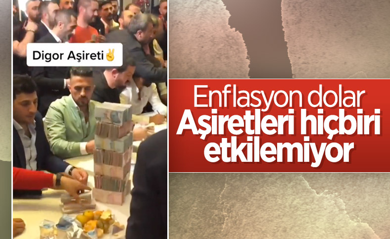 Aşiret düğününde yapılan takı töreni, görenleri hayrete düşürdü