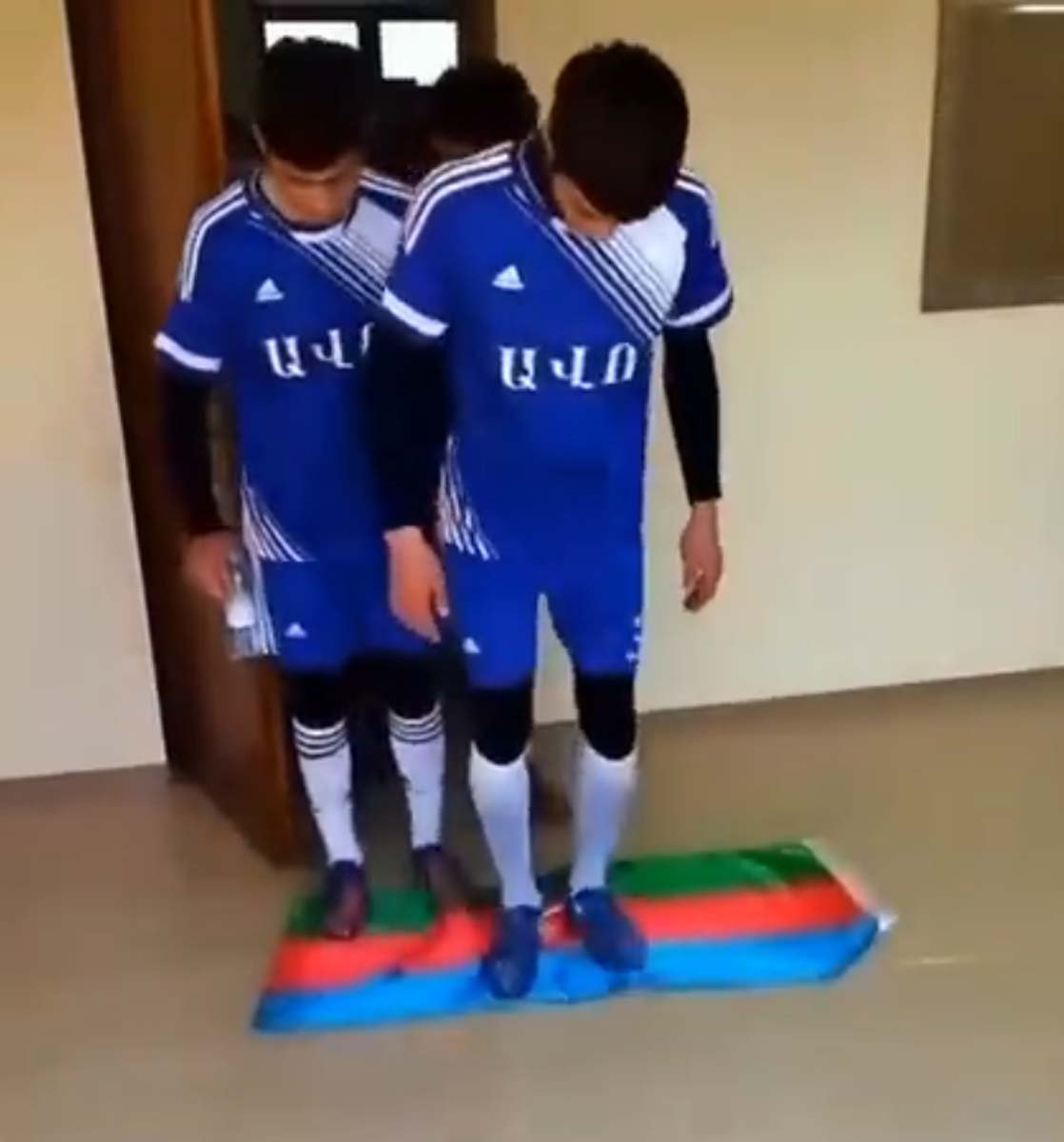 Armenian football players stepped on the Azerbaijani flag in Hocavend #2