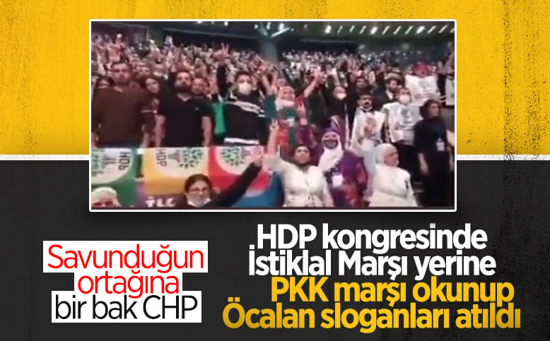 HDP'nin İstanbul Kongresi'nde terör örgütü PKK'nın marşı okundu