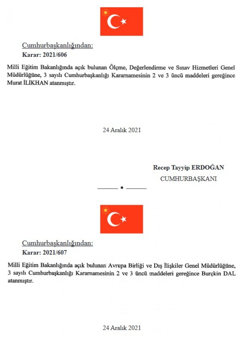 Cumhurbaşkanı Erdoğan dan bakanlık ve kurumlara atamalar #3