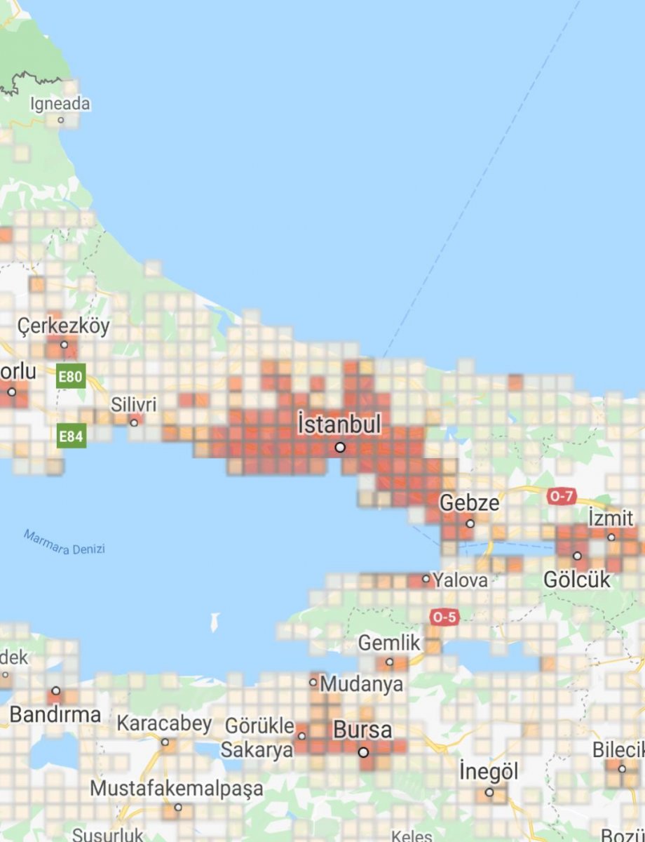 İstanbul’un koronavirüs yoğunluk haritasında, ‘kırmızı’ yoğunluğu #3