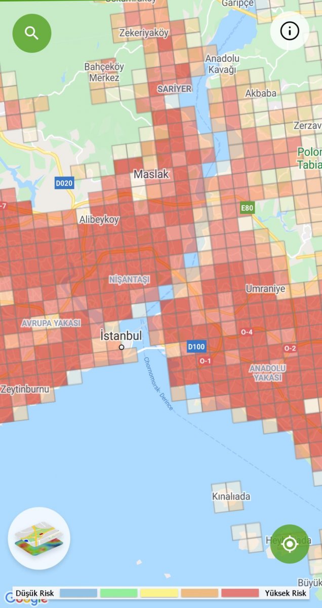 İstanbul’un koronavirüs yoğunluk haritasında, ‘kırmızı’ yoğunluğu #2