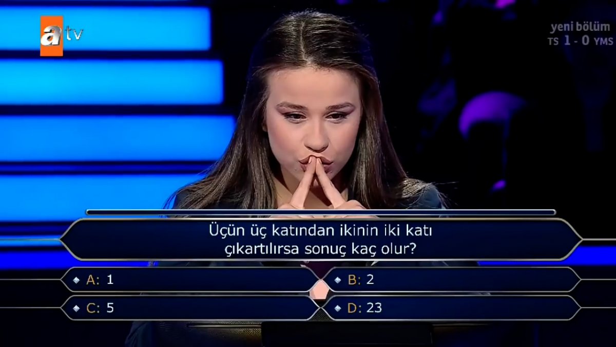 Elif Karagöz, Kim Milyoner Olmak İster de matematik sorusunda elendi #1