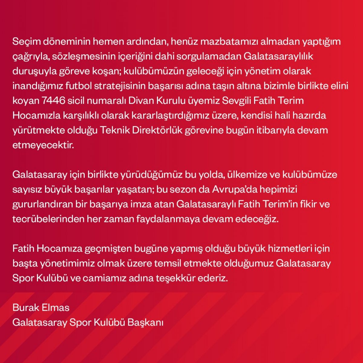 Galatasaray da Fatih Terim ile yollar ayrıldı #1