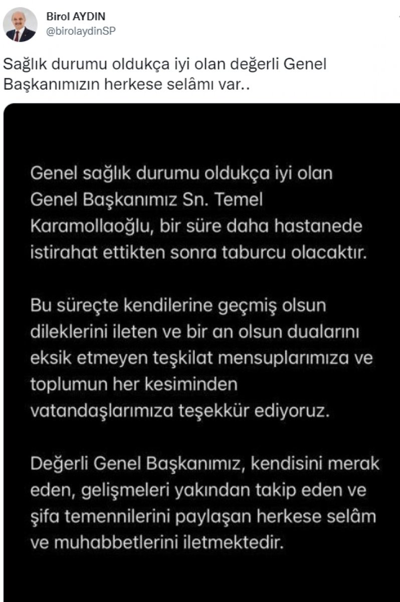 Temel Karamollaoğlu nun sağlık durumu iyiye gidiyor #2