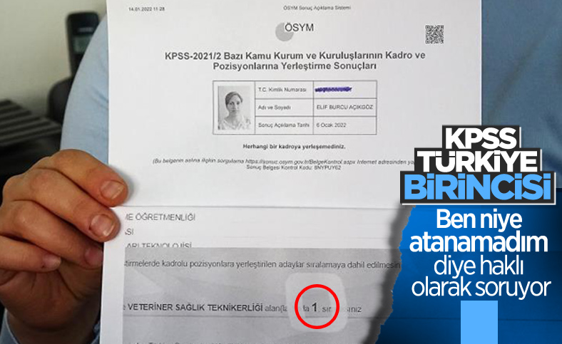 Tokat'ta KPSS’de alanında Türkiye birincisi oldu, atanamadı