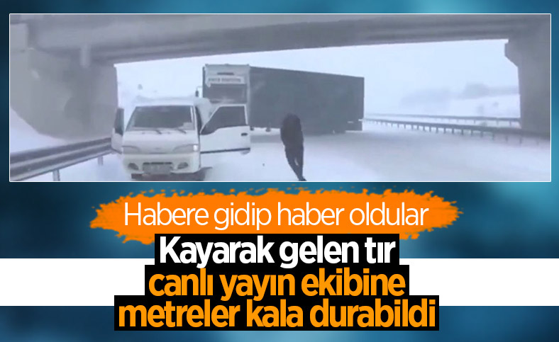 Kar yağışı haberi sunan TRT muhabiri canlı yayında kaza tehlikesi atlattı