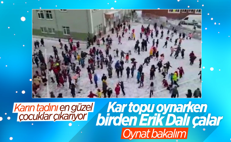 Ankara'da öğrencilerin kar eğlencesi