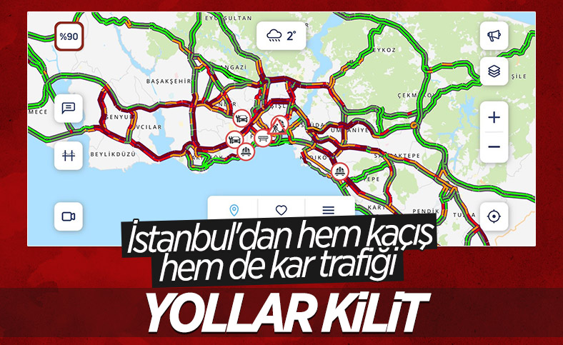 İstanbul'da trafik yüzde 90'a çıktı