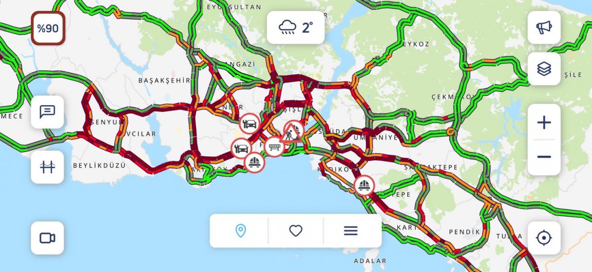 İstanbul da trafik yüzde 90 a çıktı #1