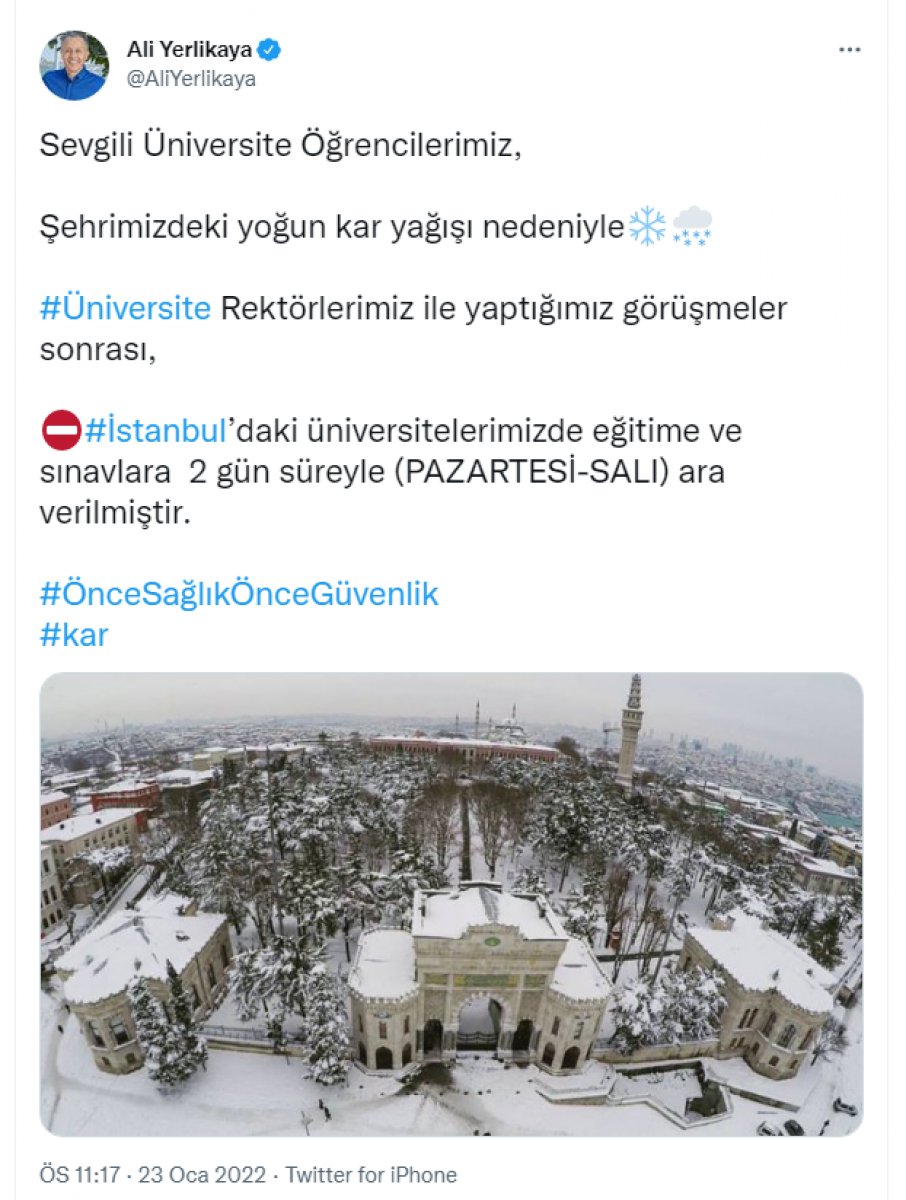 İstanbul da üniversite eğitimine kar engeli #1