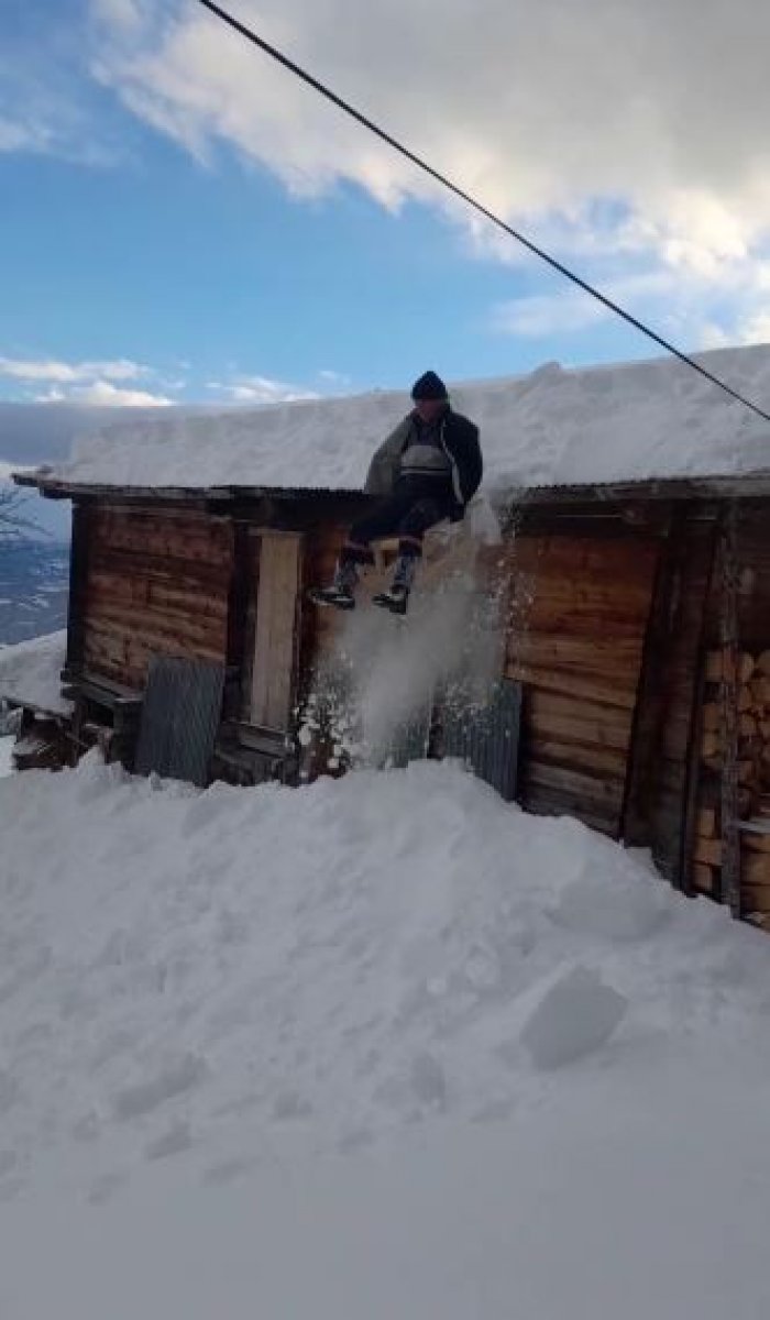 Artvin de dede ve torunun kar eğlencesi #2