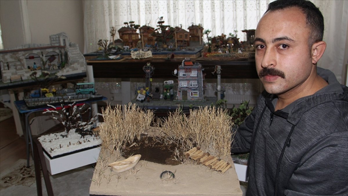 Sinop ta görevli polis, atık malzemelerden  diorama lar yaparak çevre sorunlarını anlatıyor #1