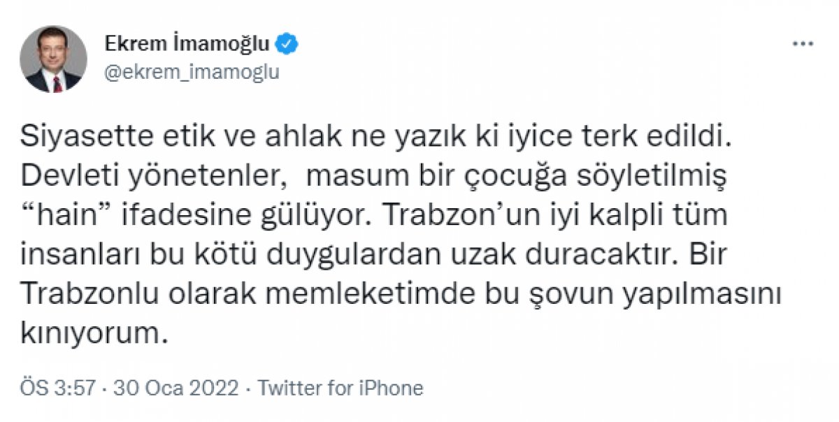 Kılıçdaroğlu ve İmamoğlu ndan Trabzonlu çocuk hakkında açıklama #2