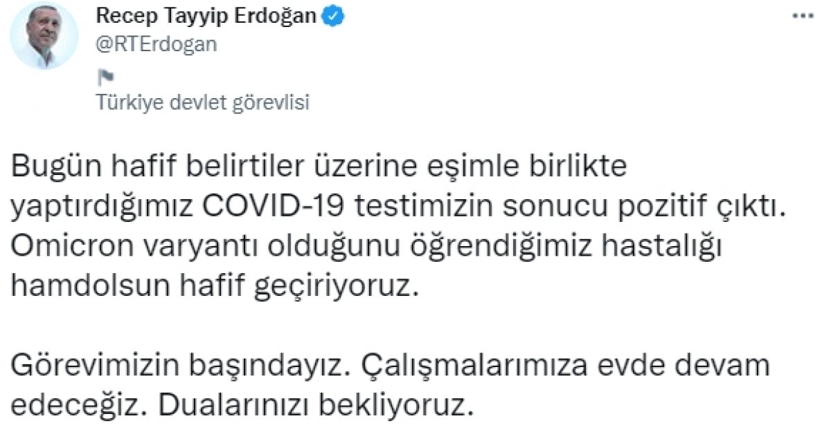 Cumhurbaşkanı Erdoğan, koronavirüse yakalandı #1