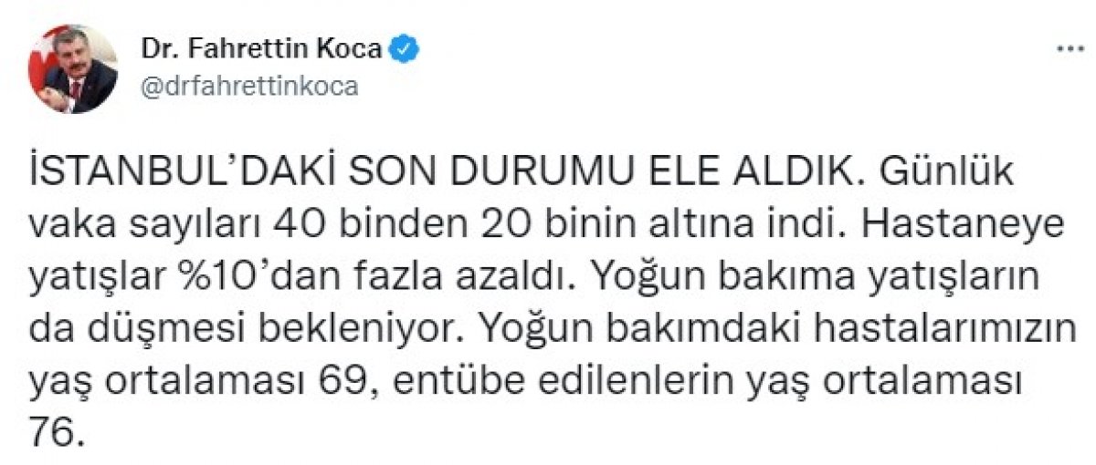 Fahrettin Koca, İstanbul daki vaka sayılarını açıkladı #1
