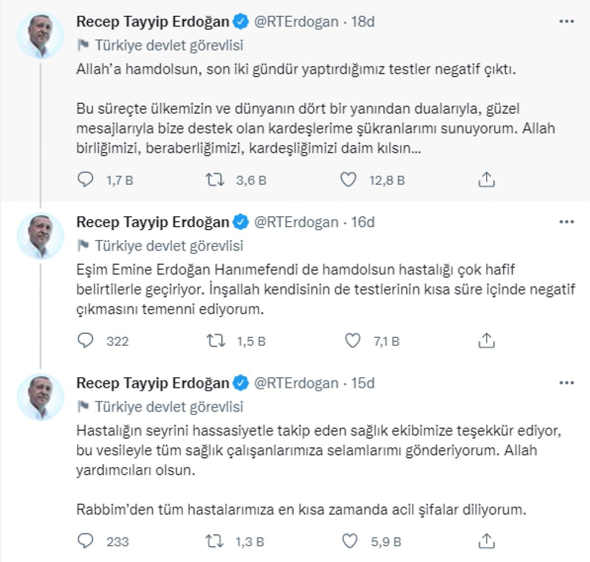 Cumhurbaşkanı Erdoğan ın PCR testleri negatif çıktı #1