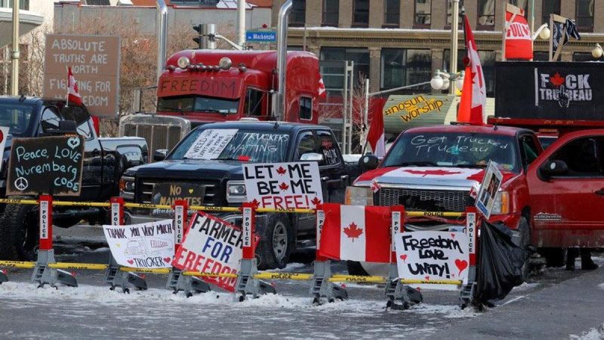 Kanada da protestolara katılan kamyoncular gözaltına alınmaya başlandı #2