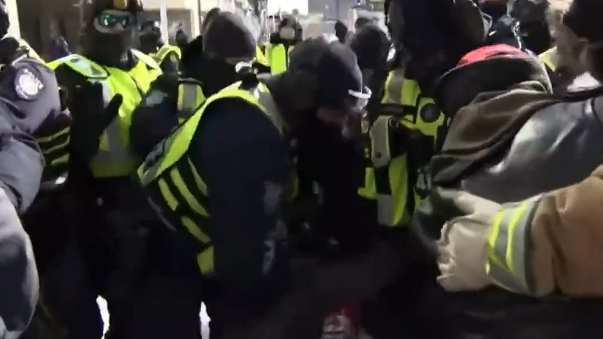 Kanada da polisten eylemcilere sert müdahale #1