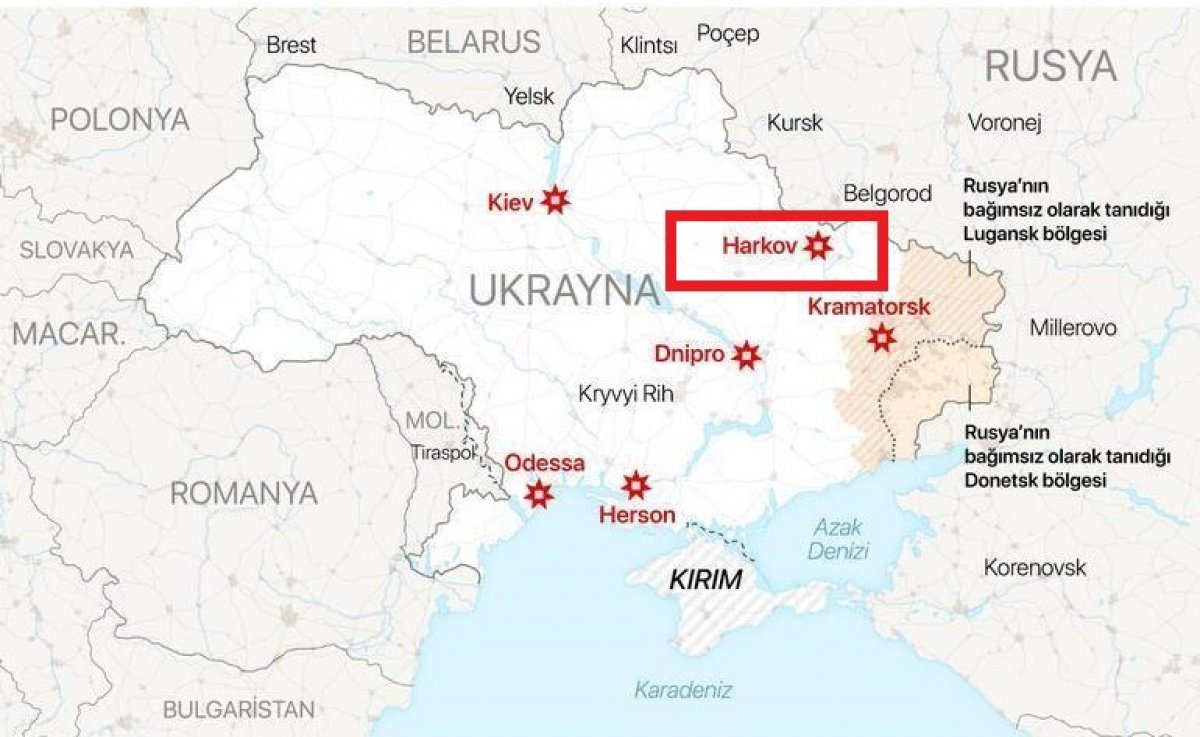 Ukrayna Harkov nerede, hangi bölgede? Kharkiv (Harkov) harita konumu #2