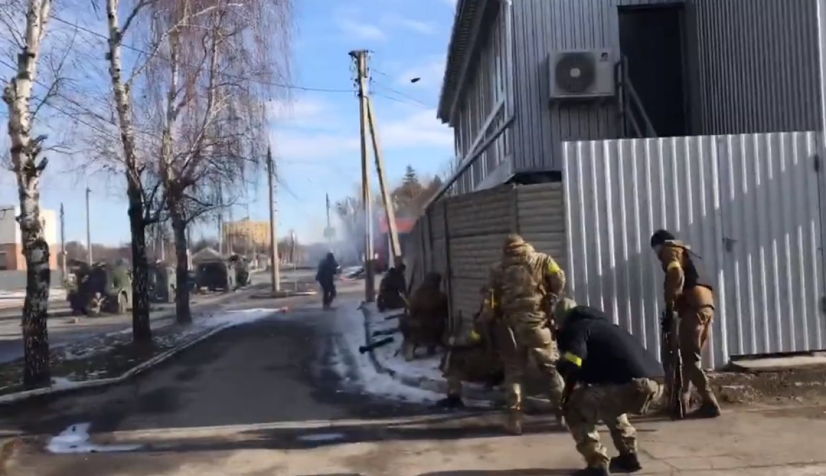 Harkov da Ukraynalıların Rus birliklerle çatışma anı #2
