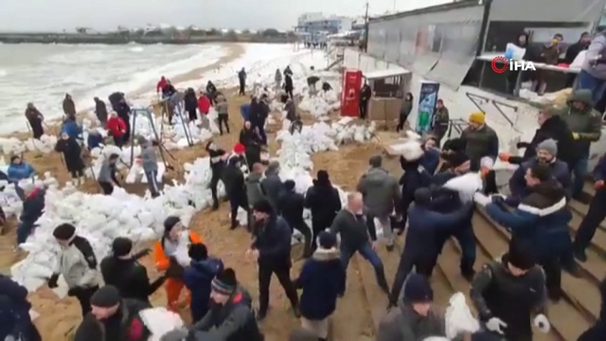 People of Odessa in Ukraine barricaded on the beach #1