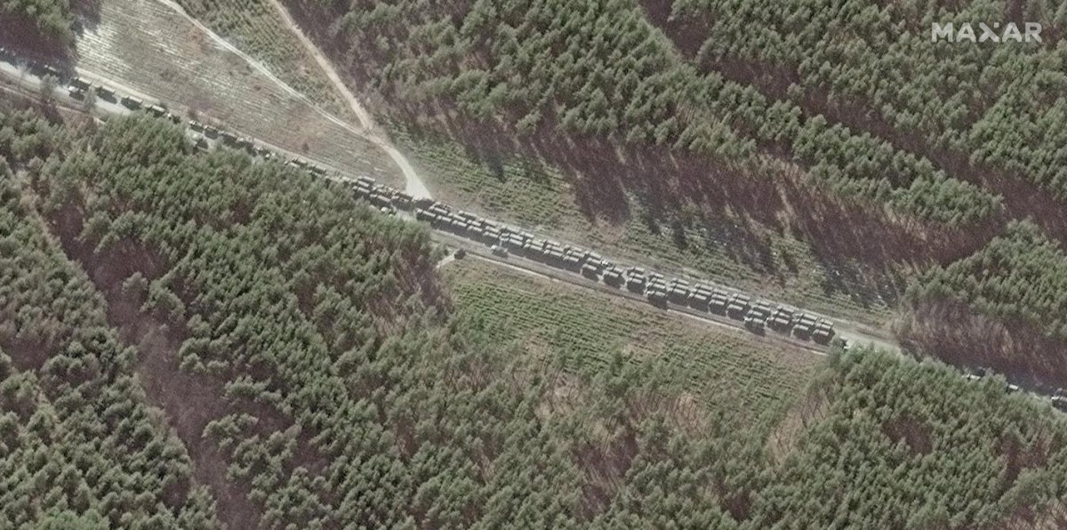 Rusya nın Kiev yakınlarında dikkat çeken uzun askeri konvoyu #2