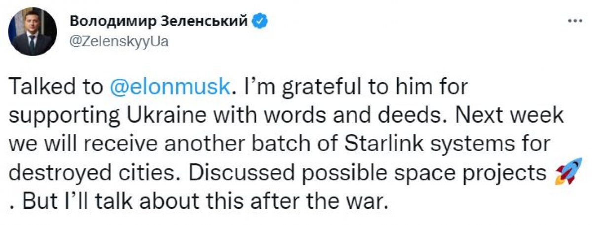 Vladimir Zelensky, Elon Musk ile görüştü #1