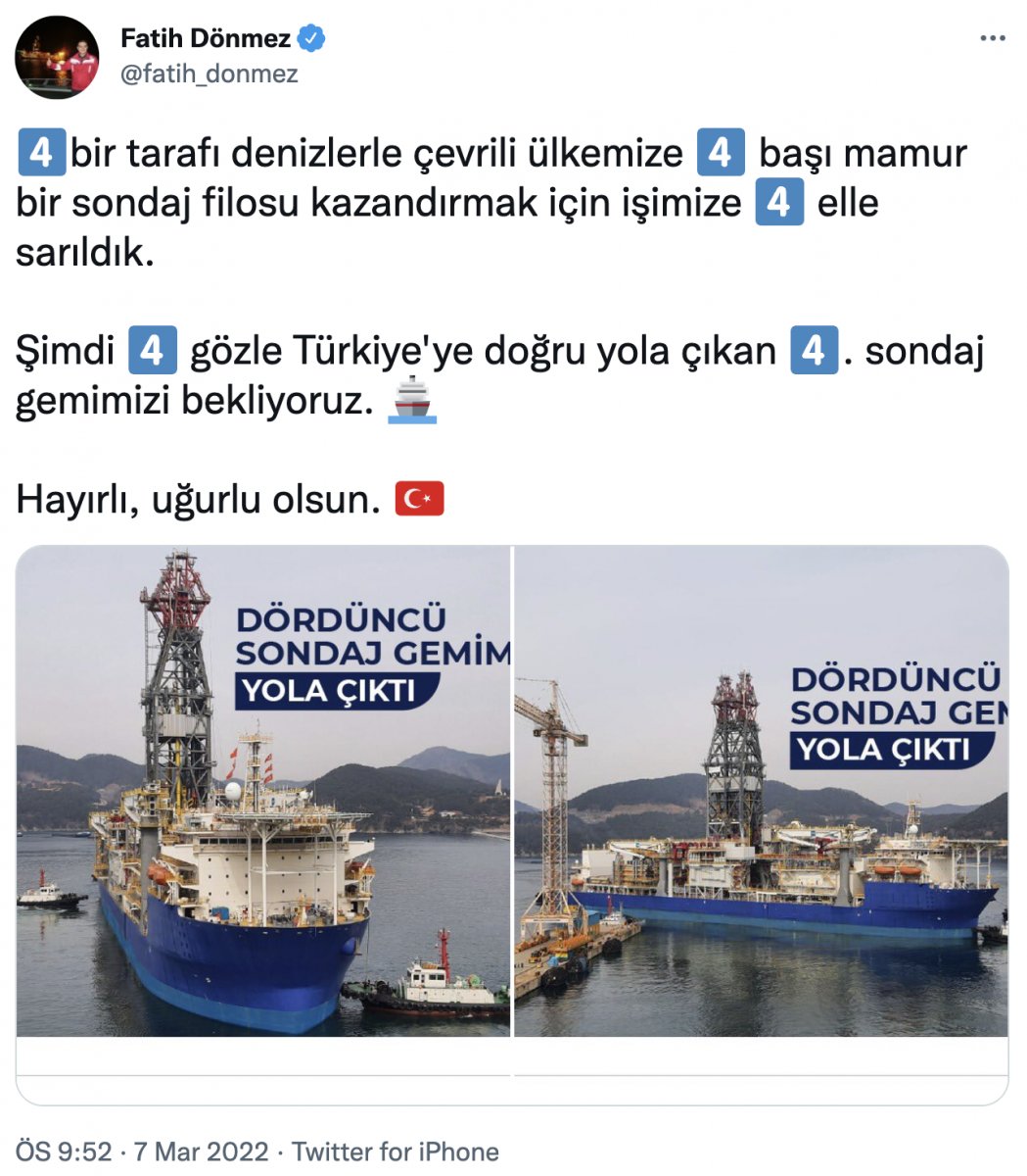 Dördüncü sondaj gemisi Türkiye yolunda #1