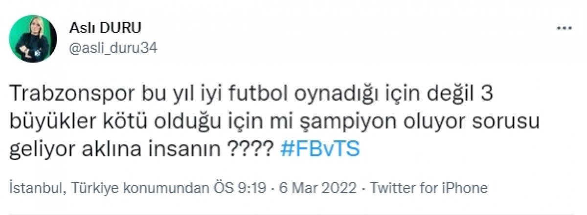 İyi Partili Aslı Duru dan Trabzonspor için şampiyonluk yorumu #2