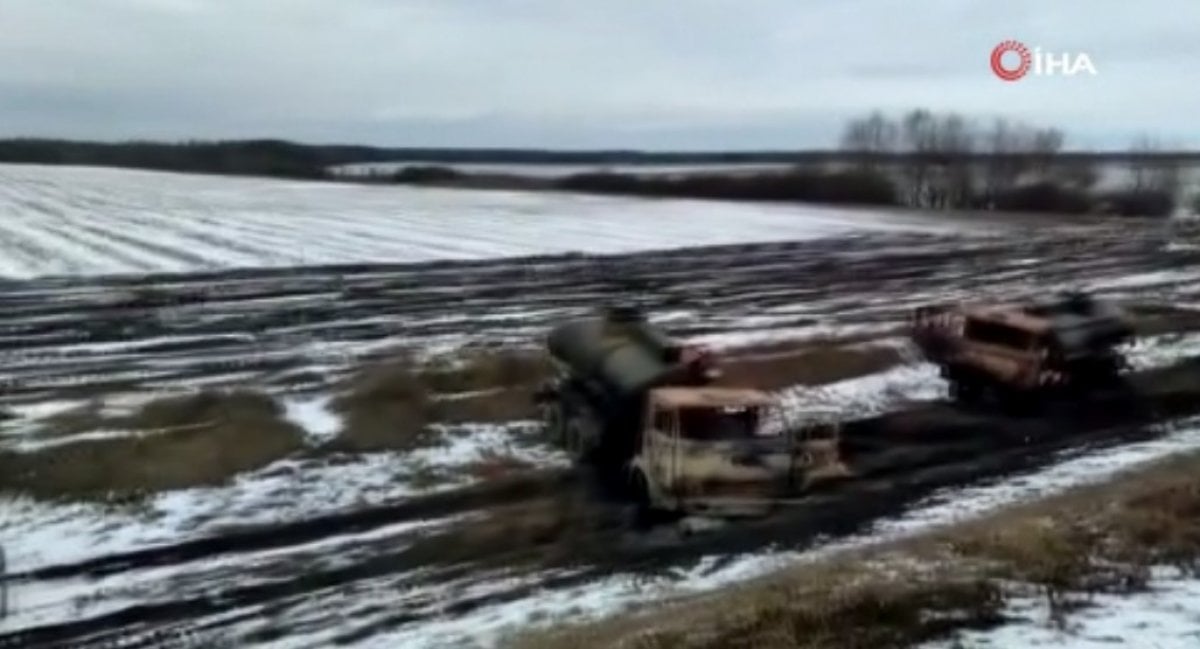 Ukrayna, Rus ordusunun yakıt ikmal konvoyunu imha etti #1