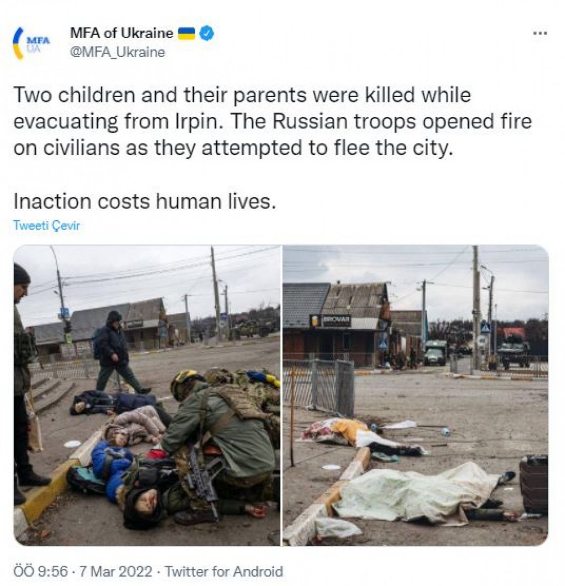 Ukrayna Dışişleri Bakanlığı, öldürülen ailenin fotoğrafını paylaştı  #2