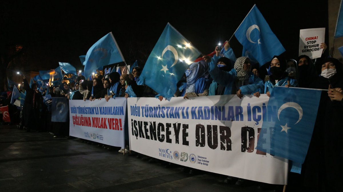 Women marched for East Turkestan on March 8