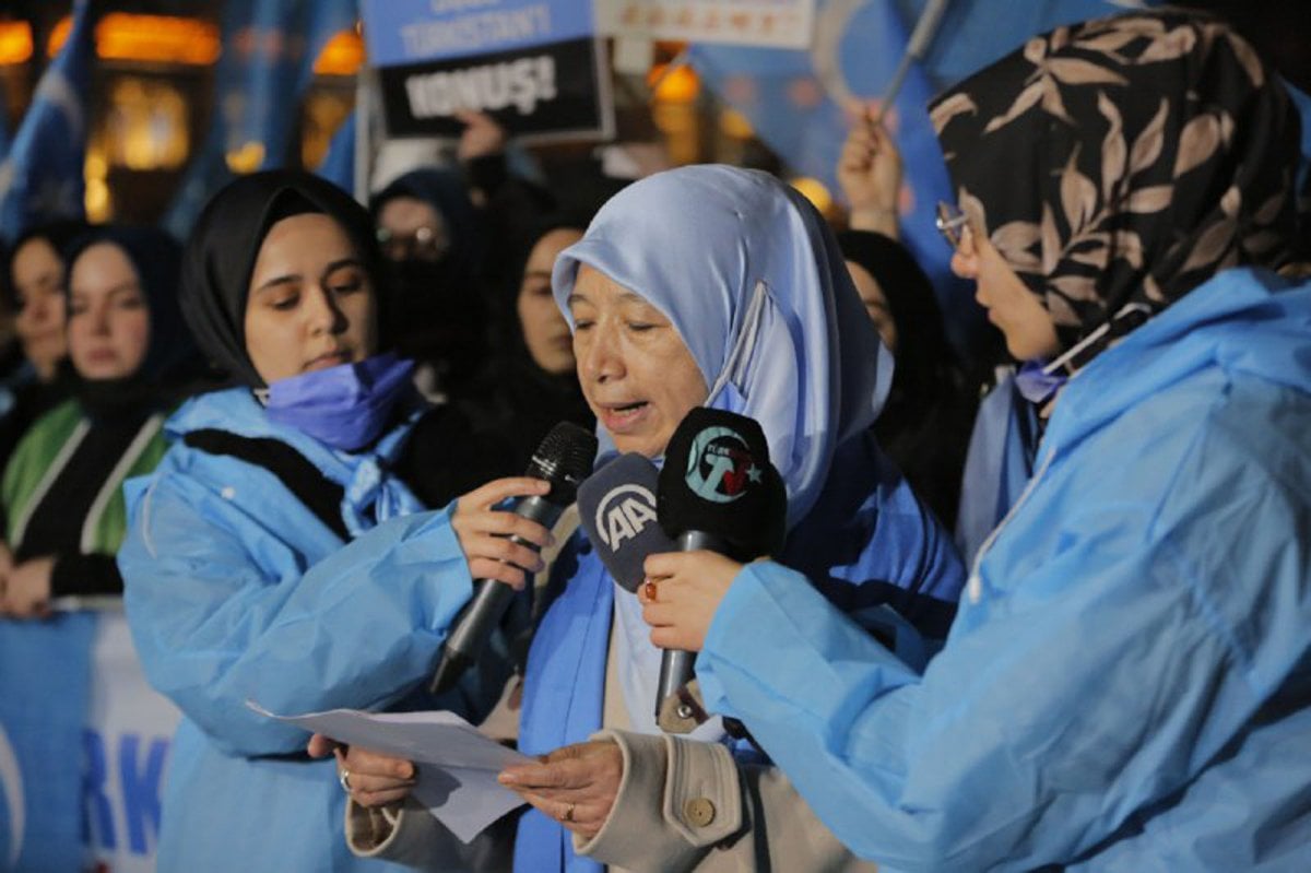 Women marched for East Turkestan on March 8 #1