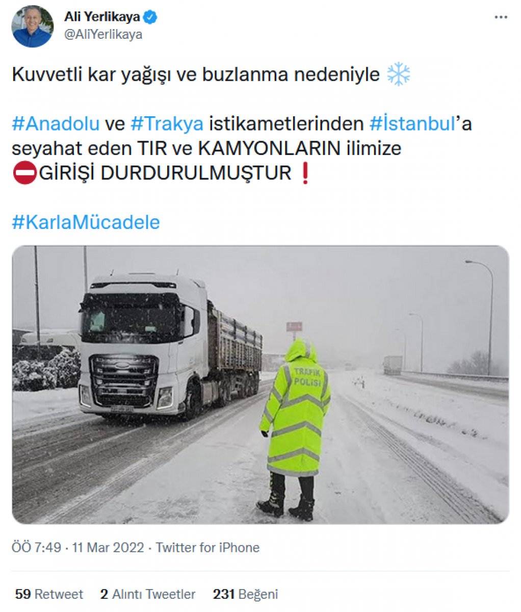 İstanbul Valisi Yerlikaya dan 'Trafiğe çıkmayın' uyarısı #3