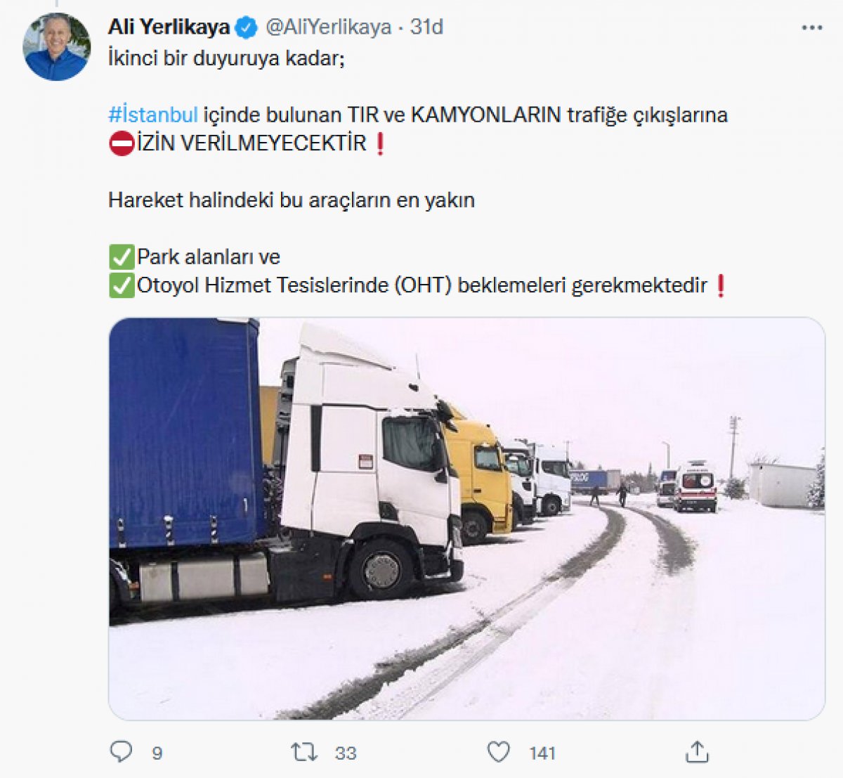 İstanbul Valisi Yerlikaya dan 'Trafiğe çıkmayın' uyarısı #2