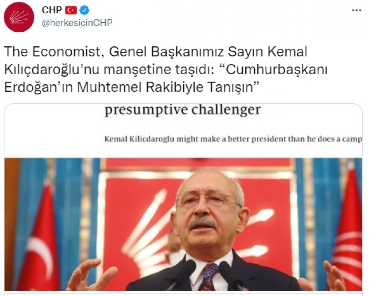 The Economist, Kemal Kılıçdaroğlu nu manşetine taşıdı #1