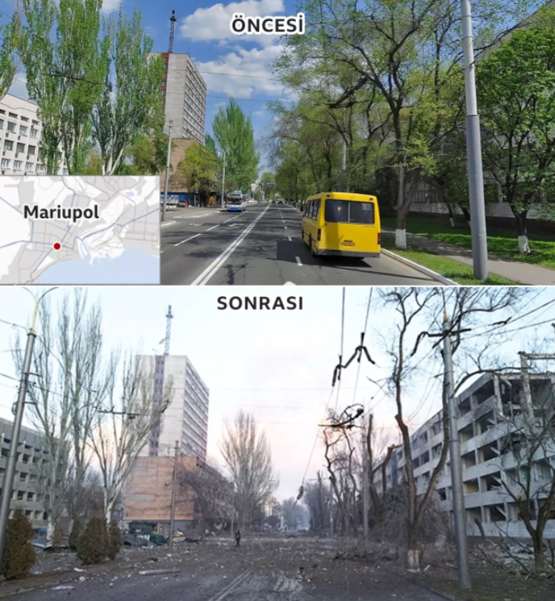 Mariupol de yıkımın boyutuna ait kareler #1