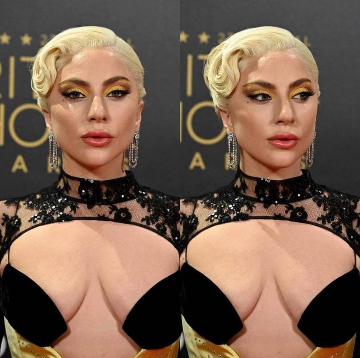 Lady Gaga nın ilginç göğüs dekolteli elbisesi #1