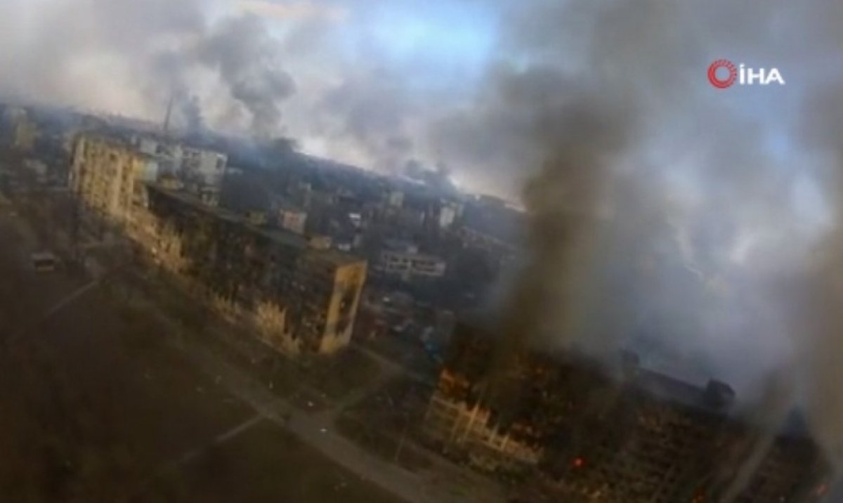 Aerial view of Mariupol hit by Russia #2