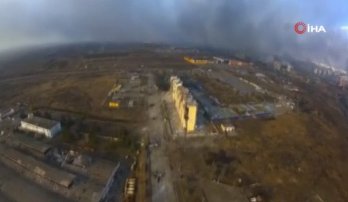 Rusya’nın vurduğu Mariupol havadan görüntülendi #3